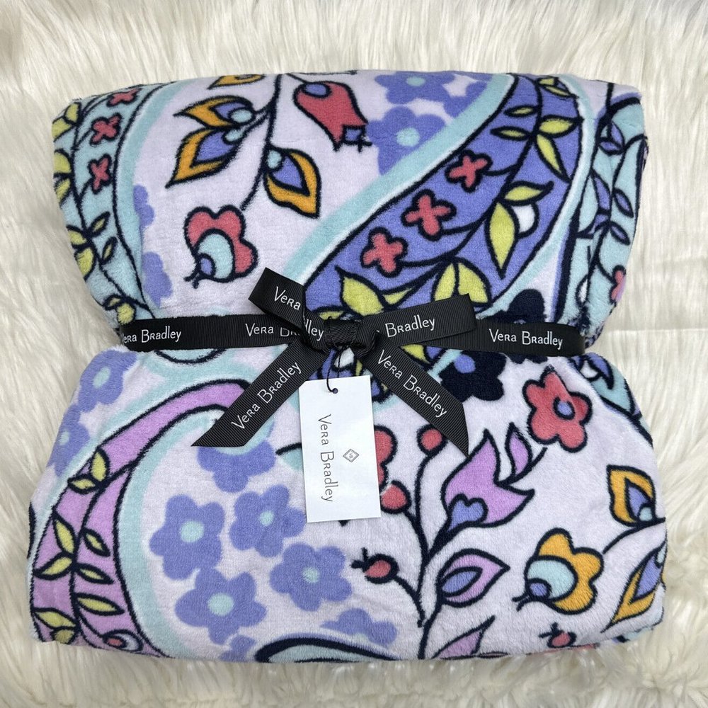 Vera Bradley Throw Blanket Maddalena Paisley Soft 50"x80"